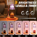 Candle Warmer Lamp with Timer and Dimmer, Electric Wax Warmers for Scented Candles with 5 Brightness Settings, Anti-Glare Lamp with Adjustable Height, Home Decor, Gift for Christmas, Birthday