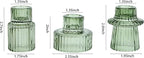 Vixdonos Taper Glass Candlestick Holders Tealight Candle Holders for Table Centerpieces, Wedding Decor and Dinner Party (6 Pcs, Green)