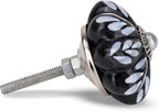 Knobs for Cabinets and Drawers Assorted Black & White Ceramic Cupboard Wardrobe Furniture Knob Door Pull Handles for Dresser Kitchen Wardrobes Boho Home Interior Decor - Pack of 20