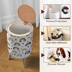 Small Trash Can with Lid Scandinavian Boho Nursery Rainbow Neutral Gender Colors Watercolor Garbage Bin Pet Proof Waste Basket for Kitchen Bathroom Office Bedroom Decorative 1.8 Gallon