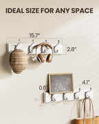 AMADA HOMEFURNISHING Coat Rack Wall Mount 2 Pack, Wall Hooks for Coats, Hats - White