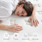 10 Inch Twin Size Mattress Hybrid Mattress in a Box with Gel Memory Foam, Individually Pocketed Springs for Support and Pressure Relief - Medium Firm