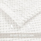 Exclusivo Mezcla Fleece Throw Blanket Extra Large, Super Soft and Warm Blankets for Couch, Sofa and Bed Waffle Textured, Cozy, Fuzzy and Lightweight (Off White, 50x70 Inches)