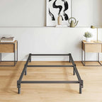 Twin XL Size Bed Frame, 7 Inch Metal Basics Bed Frame,Low Profile Base for Box Spring, 6-Leg Support, Noise-Free, Easy Assembly, Black