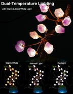 BOHON 10.6" Crystal Tree of Life Night Light with Remote & Timer, USB/Battery Powered, Adjustable Warm to Cool White, Healing Stone Decor, Unique Gift for Women, Housewarming, Birthday