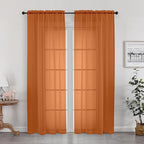 OWENIE Sheer Orange Curtains, Sheer Curtains 78 inch Length 2 Panels Set, Rod Pocket Voile Fimly Sheer Drapes for Living Room/Bedroom, 2pcs, Each 42" W x 78" L