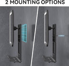 LED Fogless Shower Mirror for Shaving - Heated Fog Free, 3 Dimmable Lights, 360° Adjustable, Rechargeable - with Storage Tray, Razor & Shaving Brush Holders, Gifts for Men