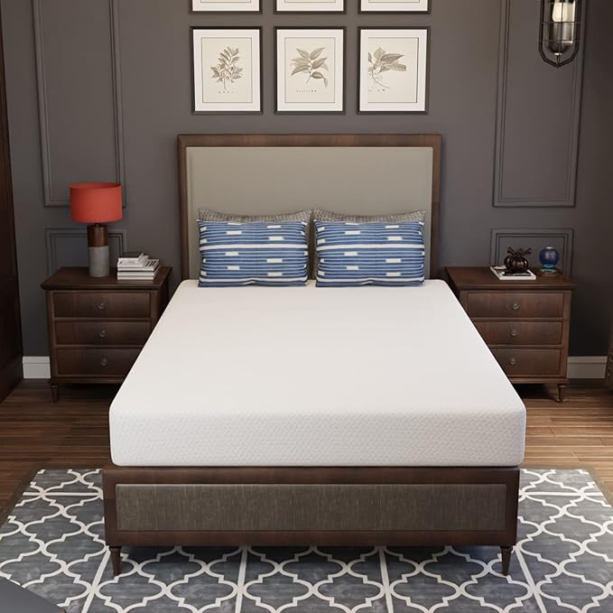 PayLessHere 8 inch Memory Foam Mattress Cooling Gel Green Tea Infused Mattress,Fiberglass Free,CertiPUR-US Certified,Cooler Sleep Supportive & Pressure Relief,White Full