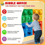 Geiserailie 16 Pcs Christmas Sensory Wall Mirror Acrylic Bubble Mirror Toys for Classroom Calming Corner Items - Sensory Room Have Visual, Tactile Stimulation (6 x 6 Inch,Mixed Color)