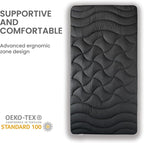 SLEEP ZONE Cooling Twin Mattress Topper for Single Bed, Premium Zoned Cool Mattress Pad Cover, Padded Mattress Protector Breathable Washable, Deep Pocket 8-21" (Black, Twin)