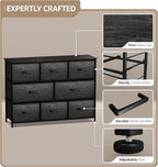 Sorbus Dresser with 8 Faux Wood Drawers - Chest Organizer Unit with Steel Frame Wood Top & Handle Easy Pull Fabric Bins for Clothes - Wide Storage Furniture for Bedroom Hallway, Living Room & Closet