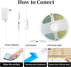 iNextStation COB LED Strip Light White 6000k 16.4FT 5M DC12V CRI 93+ Dimmable Flexible LED Tape Lights for Bedroom, Kitchen, TV Backlight, Cupboard, Wardrobe, Home Lighting Decor