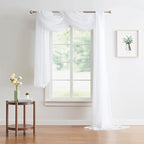 Warm Home Designs Extra Long White Sheer Window Scarf. Valance Scarves are 54 X 216 Inches. Great As Wedding Arch Draping Fabric, Bed Canopy Or for Decorative Project. AM White 216"