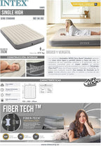 Intex Unisex's Queen Dura-Beam Series Single High Airbed, Taupe/Grey, One Size