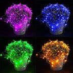 CYLAPEX 16 Pack Multicolor Fairy Lights, Battery Operated String Lights Micro LED Starry String Lights on 3.3ft/1m Silvery Copper Wire for Christmas Decoration Costume Wedding Party Decor