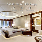 DAYBETTER White LED Strip Light, 40 ft Dimmable Bright Rope Lighting, 6500K 24V Strips, 720 LEDs 2835 Tape Lights for Bedroom, Kitchen, Mirror, Home Decoration(2 Rolls of 20 ft)