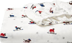 Eddie Bauer - Flannel Sheets Queen Size, Anti-Pilling & Wrinkle Resistant Cotton, Touchably Soft for All-Season Comfort - Bed Sheets with Matching Pillowcases & Fitted Sheet (Ski Patrol White)