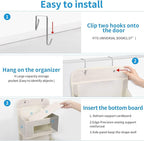 MAX Houser 5-Shelf Over The Door Hanging Organizer with 2 Metal Hooks, 5 Pocket Over The Door Wall Mount Storage with Clear Windows for Baby Nursery Bathroom Closet,Bedroom,Dorm,Diapers,Kids(Beige)