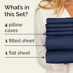 King 6 Piece Sheet Set - Comfy Breathable & Cooling - Ultra-Soft Hotel Luxury Bedding Set with 8-16 Inch Deep Pockets - 1 Flat & 1 Fitted Sheet & 4 Pillowcases - Wrinkle Free & Easy Care - Navy Blue