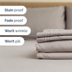 King Size 4 Piece Sheet Set - Comfy Breathable & Cooling Bed Sheets Set - Hotel Luxury Bedding for Women, Men, Kids, Teens, Boys & Girls - Deep Pockets, Soft and Wrinkle Free - Oeko-Tex - Light Grey