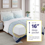 Sweet Home Collection 7 Piece Comforter Set Bag Solid Color All Season Soft Down Alternative Blanket & Luxurious Microfiber Bed Sheets, Genova, King