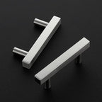 Ravinte Brushed Nickel Cabinet Handles 10 Pack 2-1/2 inch Satin Nickel Square Cabinet Pulls Silver Hardware for Kitchen Cabinets 4 inch Overall Length Stainless Steel Drawer Pulls