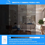 TAIYALOO E12 LED Bulb Dimmable C7 Bulb Equivalent to E12 Halogen Bulb 60W, Natural White 4000K, T6 Small Base, 120V 7W 630LM E12 LED Candelabra Bulbs for Ceiling Fan, Chandelier Light, 6 Pack