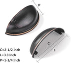 khtumeware 10 Pack 2-1/2" Drawer Pulls Oil Rubbed Bronze Cabinet Cup Pulls Kitchen Hardware Cabinet Handles Drawer Handles Knobs 2.5 inch Hole Center