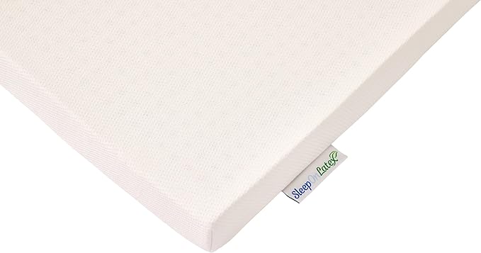 Pure Green Natural Latex Mattress Topper w/Luxury Cover - Firm - 1 Inch - Twin Size (GOTS Certified Organic)