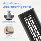 2x10 Inches Heavy Duty Walkable Floor Register - Easy Adjust Air Supply Lever Decorative Floor Vent Covers - Boston Design Vent Covers for Home - Oil Rubbed Bronze