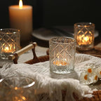 72pcs Clear Votive Candle Holders, Vintage Glass Candle Holder for Tealight/Votive Candle, Tealight Candle Holder for Table Centerpieces Home Bridal Birthday Christmas Wedding