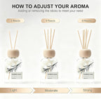 Reed Diffusers for Home, Bamboo Rain Scent 100ml （3.38oz） | Long-Lasting Natural Scented Oil for Use in Home, Bathroom, Office & Room Decor | Aromatherapy Air Freshener
