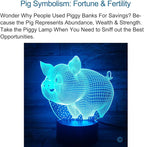 Pig 3D Decor Lamp with Remote, Toys for Girls Boys Room, Night Light Bedside Gifts for Kids Baby