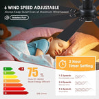 Ceiling Fans with Lights- 52" Low Profile Indoor Ceiling Fan with Light and Remote/APP Control, 8 Blade,Flush Mount, LED Dimmable DC Reversible Modern Ceiling Fan for Bedroom（Brown）