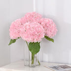 MARTINE MALL 3Pcs 21in Hydrangea Artificial Flowers, Latex Real Touch Hydrangeas Lifelike Large Hydrangea Flowers for Home Decor Party Arrangements Wedding Bouquets Centerpieces (Light Pink)