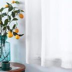 DUALIFE White Sheer Curtains 72 Inches Long for Bedroom Set of 2 Panels Grommet Window Voile Semi Baisc Decorative Sheer Curtains for Living Room 52x72 Inch Length