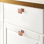 Khtumeware 10 Pack 1 inch Brushed Antique Copper Cabinet Knobs Square Drawer Handles for Kitchen and Dresser Drawers