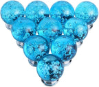 IEIK10 PCS Crystal Cabinet Knobs Azure Blue Round Glass Bubbles Knobs Smooth Drawer Pulls Handle for Home, Cabinet, Drawer and Dresser with 3 Different Size Screws, 30MM (Aqua Blue)