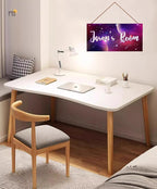 Personalized Outer Space Sign Universe Planet Theme Door Décor For Kids Room Custom Name Little Man Cave Wall Art Decor, Stars Floral Nursery Art Plate For Girls Room Boys Bedroom