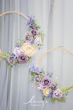 Ling's moment Artificial Flowers 50Pcs Dusty Violet Roses Decor w/Stems,3" Real Touch DIY Foam Floral for Wedding Bouquet/Centerpieces, Outdoors Party Backdrop, Room/Table, and Garden/Pot Decorations