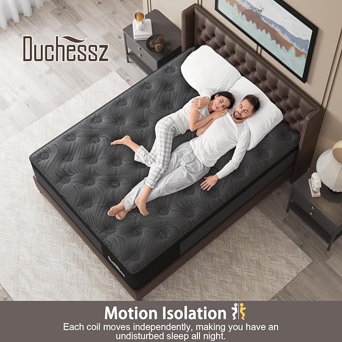 Twin Mattress, 14 Inch Hybrid Mattresses Black with Gel Memory Foam and Individually Pocket Innerspring Euro Top Medium Firm for Motion Isolation, Edge Support, 100 Night Trial