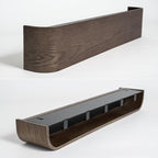Kazai. Wall-Mounted Coat Rack 'Toke' - Modern Design Coat Rack with Hidden Wall Hooks - Solid Wood Veneer Panel Coat Hanger - Oak, Dark