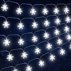 DomeStar White Snowflake String Lights, 9.8Ft 20LED Christmas String Lights for Indoor Outdoor Xmas Tree Decorations Winter Party Garden Patio
