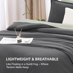 Litanika Grey Comforter Queen Size Set, Dark Gray Lightweight Plain Bedding Comforters Sets, All Season Fluffy Bed Set (90x90In Comforter & 2 Pillowcases)