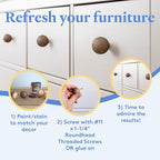 Unfinished Wood Ball Knobs 1-1/4 inch for Kitchen Cabinet Knobs, Drawer Knobs, Dresser Knobs and Crafts, Pack of 50, by Woodpeckers