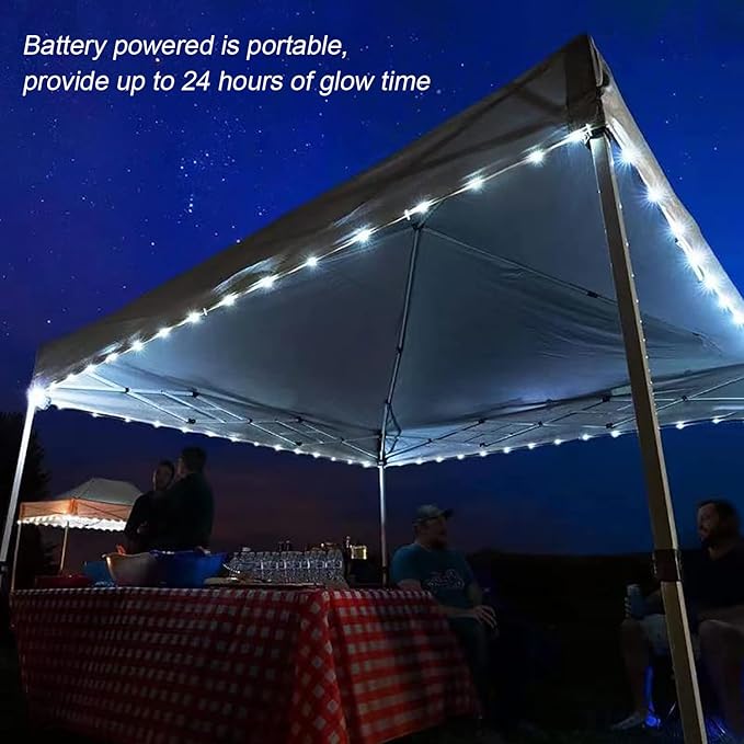 JMEXSUSS 100 LED Battery Operated Rope Lights - Outdoor Waterproof, 33ft 8Mode Battery String Lights Outdoor with Remote for Trampoline, Camping, Balcony, Canopy, Deck Decor (White)