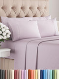 Cal King 6 Piece Sheet Set - Comfy Breathable & Cooling - Soft Hotel Luxury Bedding Set w/ 8-16 Inch Deep Pockets - 1 Flat & 1 Fitted Sheet & 4 Pillowcases - Wrinkle Free & Easy Care - Light Lavender