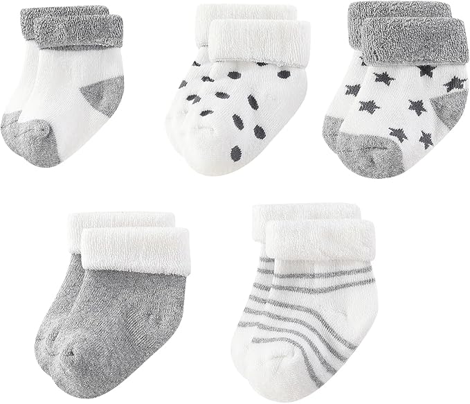 Unisex Baby Terry Socks 5-Pack for Baby boy and girl 0-12 Months Warm Cotton Socks