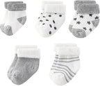 Unisex Baby Terry Socks 5-Pack for Baby boy and girl 0-12 Months Warm Cotton Socks