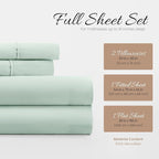 Linen Market Double-Brushed Microfiber Full Sheet Set 4 Piece – Oeko-TEX Certified Ultra Soft & Wrinkle-Free - 16" Deep Pocket Sheets - Easy Care Full Size - Mint